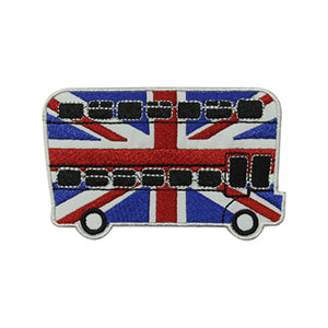 Patch logo bus britannique à repasser à coudre sur badge pour vêtements.