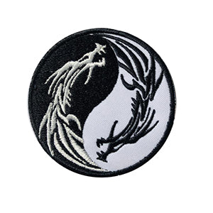 YIN YANG DRAGON NEW Patch Iron on Sew on Patch Badge For Clothes.