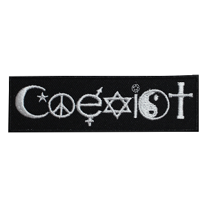 Parche con logotipo de Coexist, parche para planchar y coser, insignia para ropa.