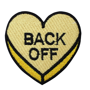 Back Off Patch Iron on Sew on Patch Badge For Clothes.