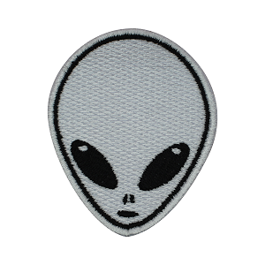 Alien Head Patch Iron on Sew on Patch Badge For Clothes.