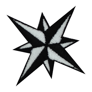 Parche con símbolo de estrella náutica para planchar y coser, insignia para ropa.