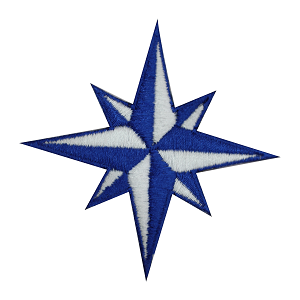 Parche con símbolo de estrella náutica para planchar y coser, insignia para ropa.