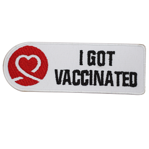 J’ai reçu un patch vacciné à repasser sur un badge cousu pour les vêtements.