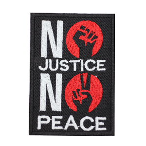 Pas de justice pas de paix Patch fer sur coudre sur patch badge pour vêtements.