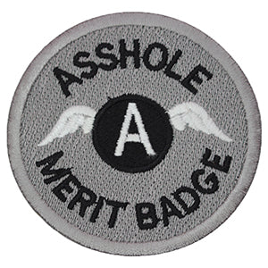 Asshole Merit Badge Patch Iron on Sew on Patch Badge For Clothes.