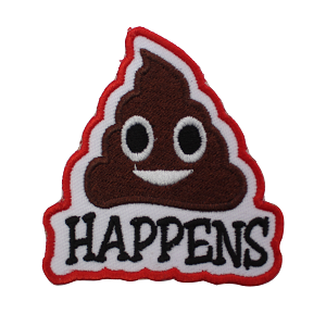 Poo Happens Patch Iron on Sew on Patch Badge For Clothes.