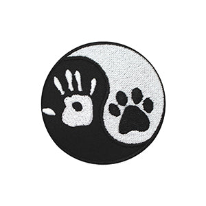 Yin Yang Hand /Paw Cartoon Patch Iron on Sew on Patch Badge For Clothes.